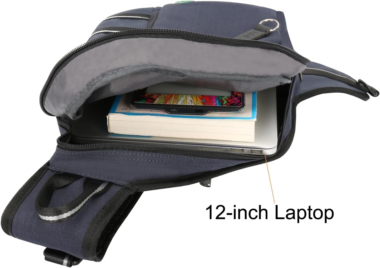 image:imageLarge Sling Bag Laptop Backpack Cross Body Messenger Bag Shoulder Travel Rucksack ABlackBnavy