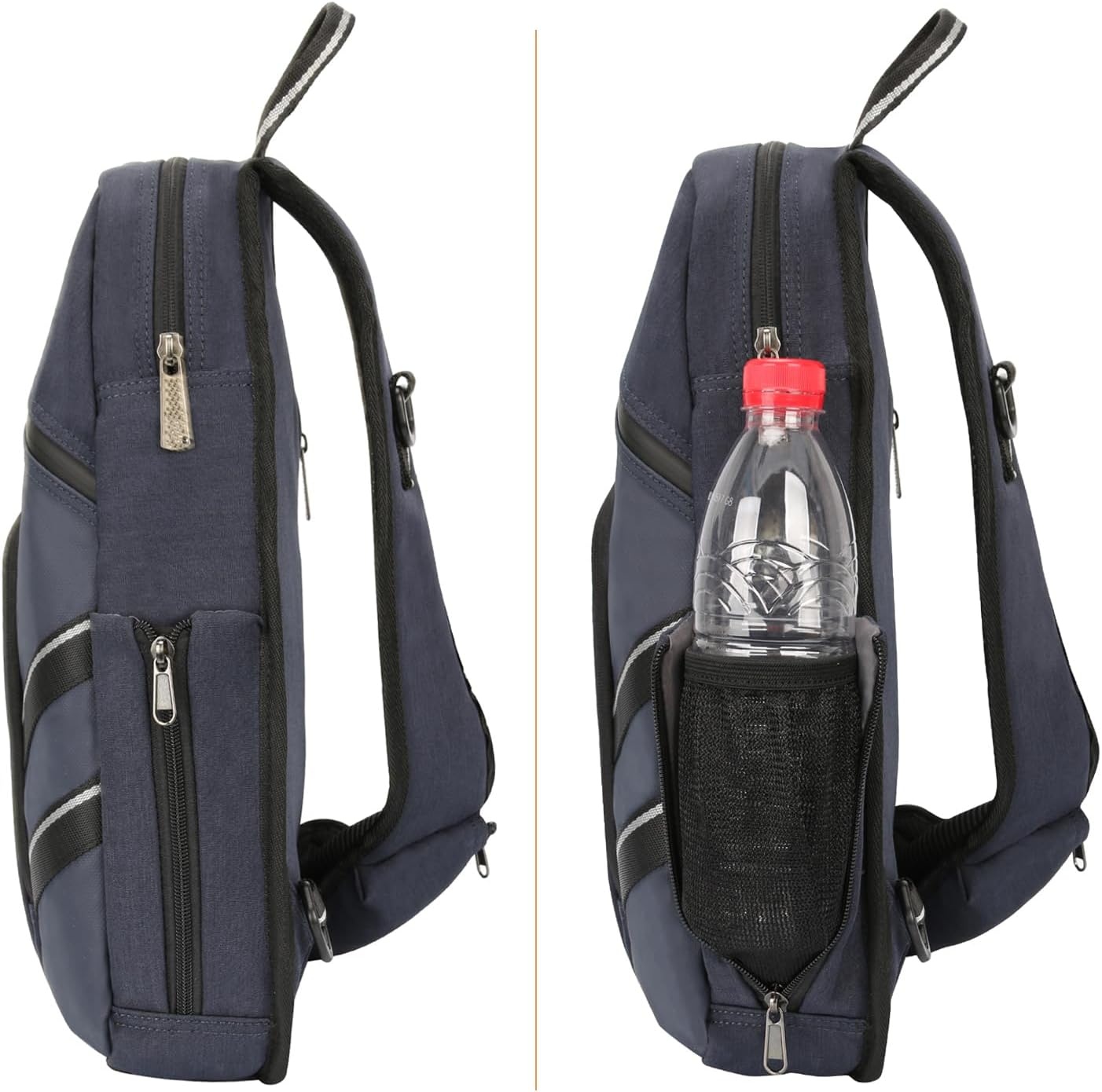 image:imageLarge Sling Bag Laptop Backpack Cross Body Messenger Bag Shoulder Travel Rucksack ABlackBnavy