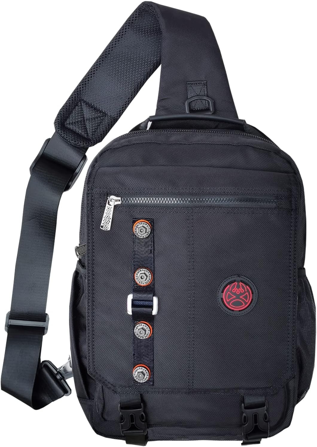 image:imageLarge Sling Bag Laptop Backpack Cross Body Messenger Bag Shoulder Travel Rucksack ABlackC Black