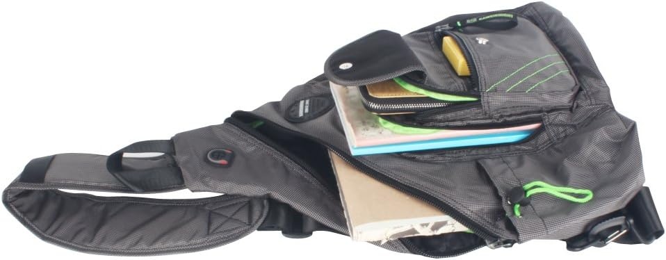 image:imageLarge Sling Bag Laptop Backpack Cross Body Messenger Bag Shoulder Travel Rucksack ABlackD Black
