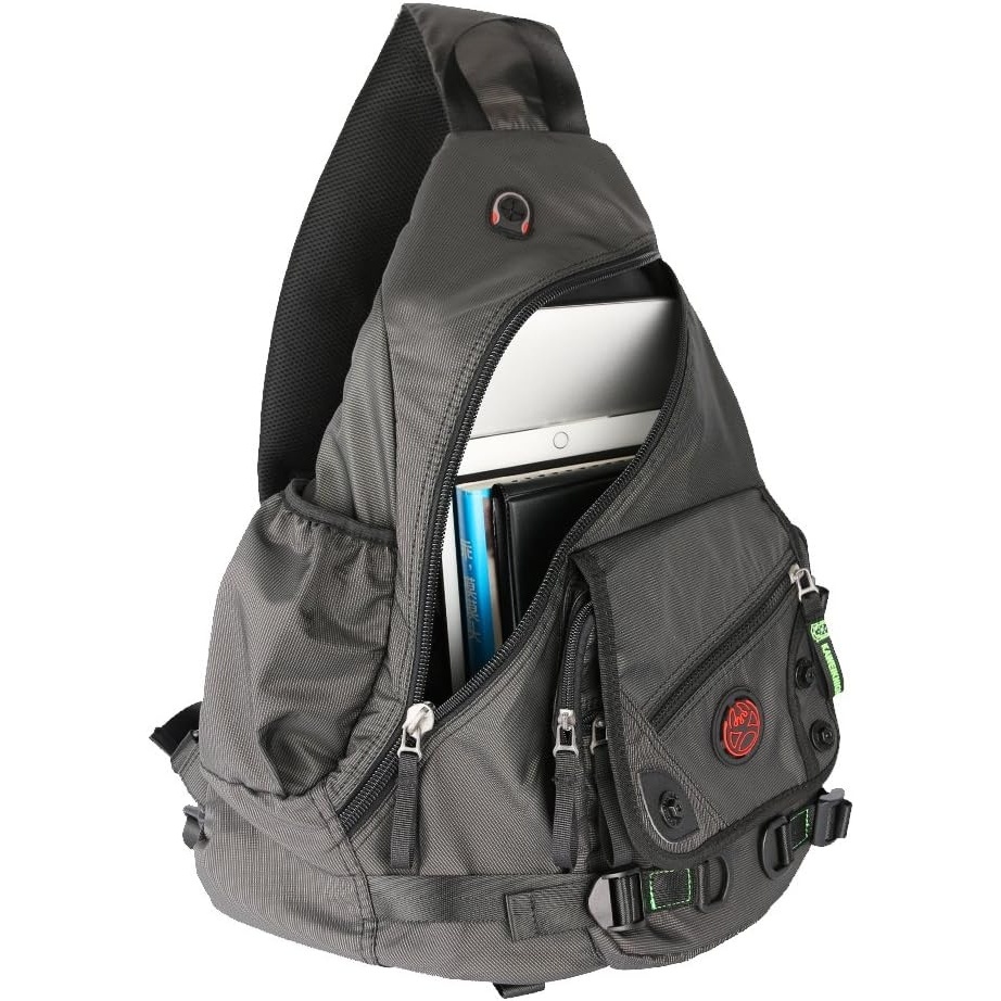 image:imageLarge Sling Bag Laptop Backpack Cross Body Messenger Bag Shoulder Travel Rucksack ABlackAblack