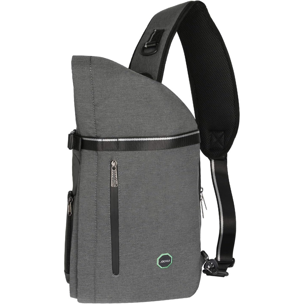 image:imageLarge Sling Bag Laptop Backpack Cross Body Messenger Bag Shoulder Travel Rucksack ABlackBlight Gray