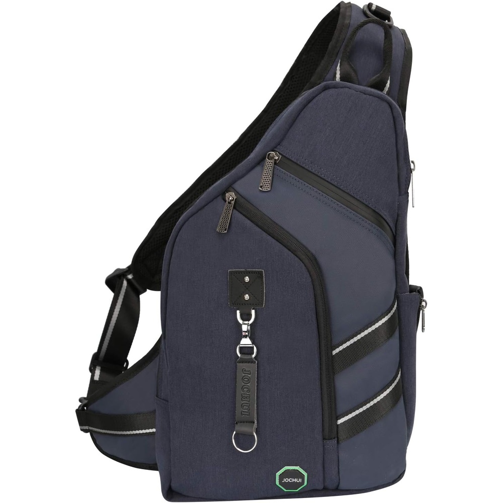 image:imageLarge Sling Bag Laptop Backpack Cross Body Messenger Bag Shoulder Travel Rucksack ABlackBnavy