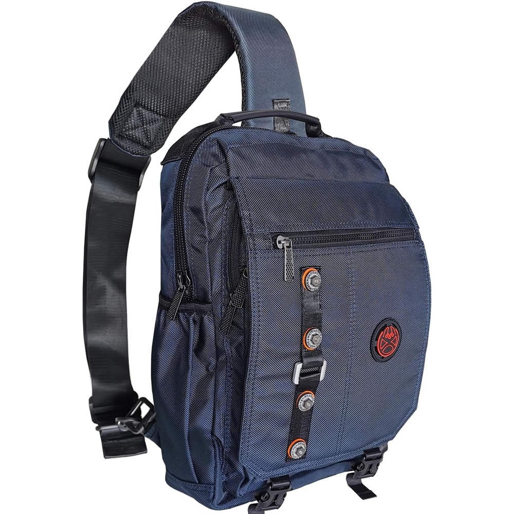 image:imageLarge Sling Bag Laptop Backpack Cross Body Messenger Bag Shoulder Travel Rucksack ABlackC Blue