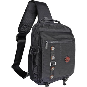 Large Sling Bag Laptop Backpack Cross Body Messenger Bag Shoulder Travel Rucksack (A-Black)(C- Black)