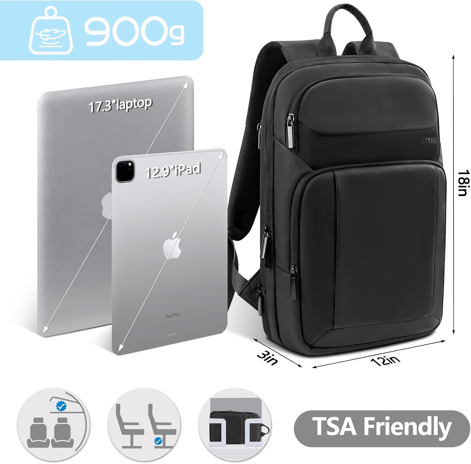 image:imageBackpack for Men Slim amp Expandable Travel Laptop Backpack with USB Charging Port Water Resistant AntiTheft Business Backpack Fits 156In Laptop for Commute Work College with Small BagBusiness BlackBusiness Black